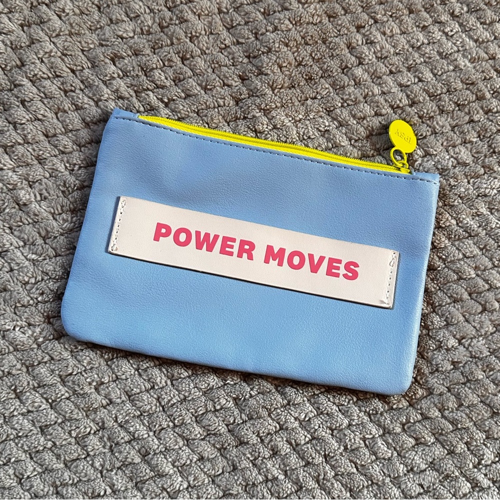 NEW Ipsy Power Moves Blue Small Cosmetic Bag